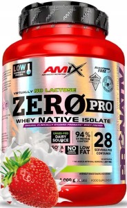 AMIX ZERO PRO NATIVE 1kg Truskawka 90% Izolat