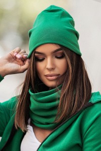 Bottega green komplet czapka i komin